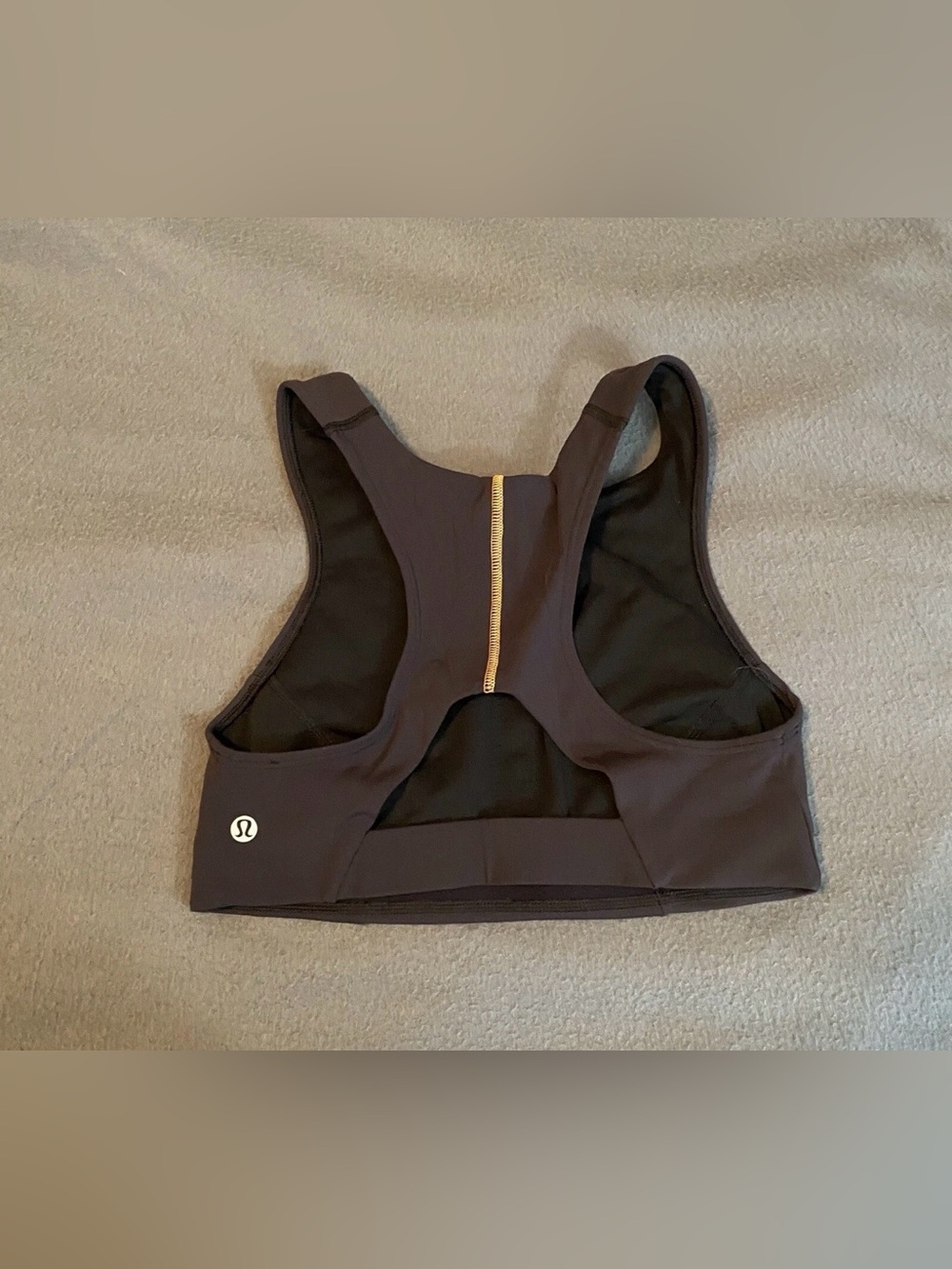 Lululemon Tough Train High Neck Bra, Black Orange Soda 10 - Picture 4 of 7